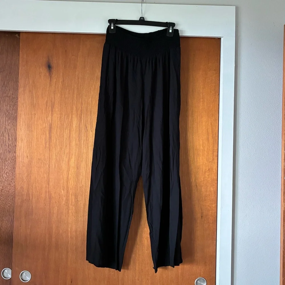 Khush Black Wide-Leg Pants - Size Large - Picture 2 of 9